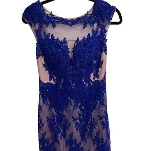 JVN By Jovani cobalt blue mini dress